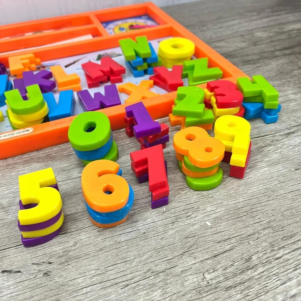 Vintage Educational Magnet Board: Nursery Decor with Letters & Numbers